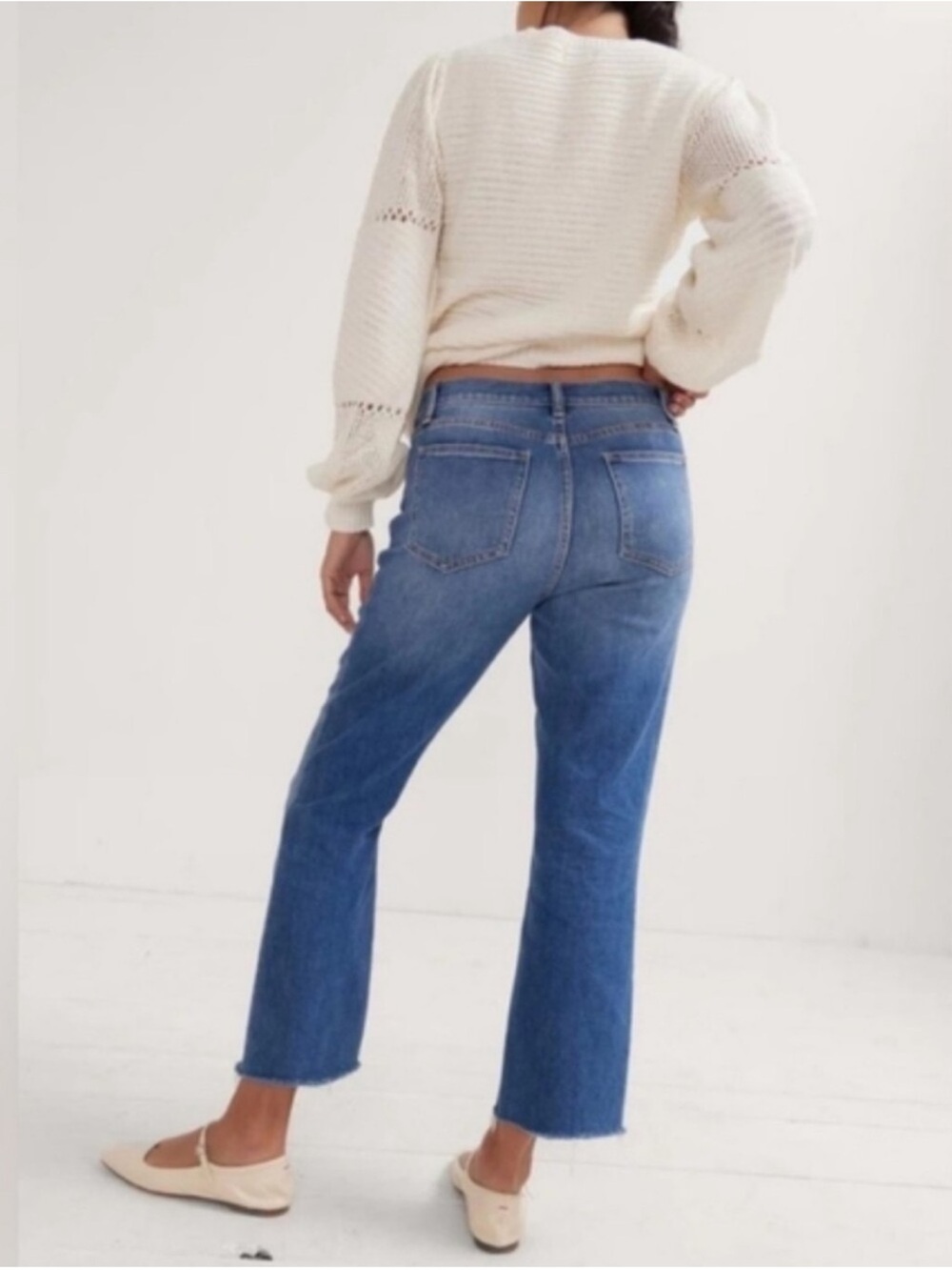 Hatch Medium Blue Cropped Straight Maternity Jeans - Picture 2 of 9